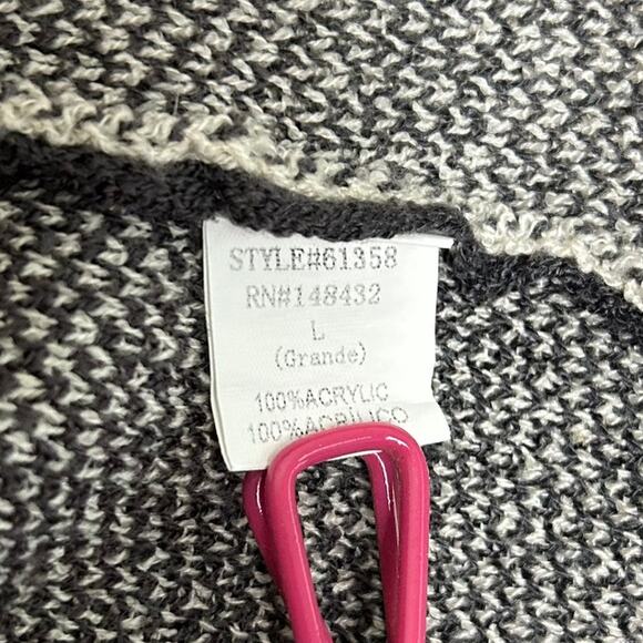 Becaal Large Cardigan Sweater Gray Color Block Women's - Picture 5 of 9